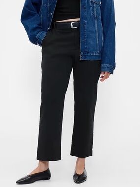 GAP Women's Charcoal Grey Straight-Leg Pants